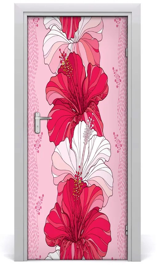 Samolepiace fototapety na dvere hibiskus 75x205 cm