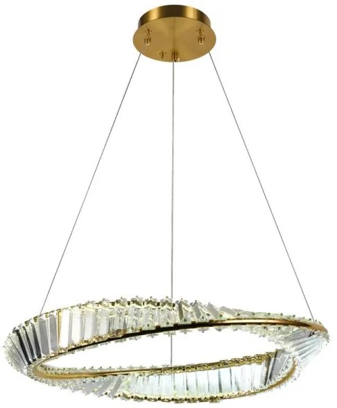 LED Stmievateľný krištáľový luster na lanku LED/40W/230V + diaľkové ovládanie