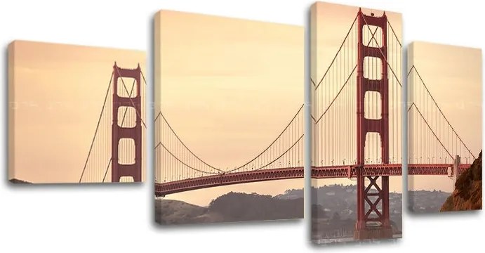 Obraz na stenu 4 dielny MESTO / SAN FRANCISCO ME116E40 - 90x50 cm