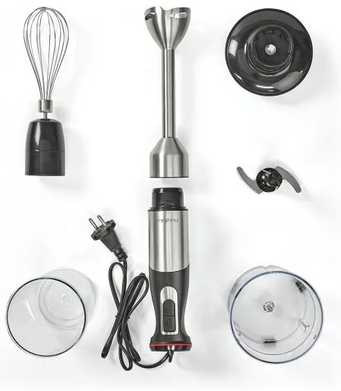 Nedis KAHB400CAL - Ručný mixér 4v1 800W/230V nerezová oceľ
