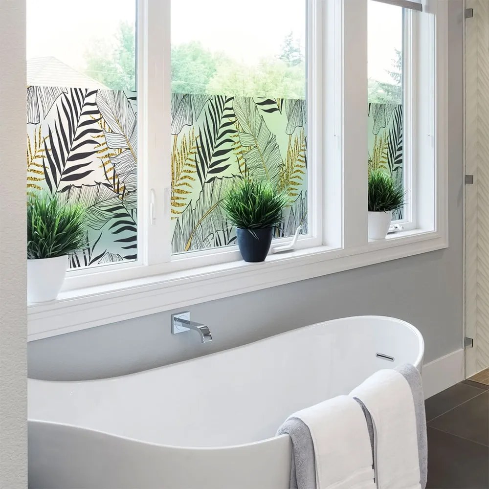 Samolepka na okno 200x40 cm Classy Palm Leaves - Ambiance
