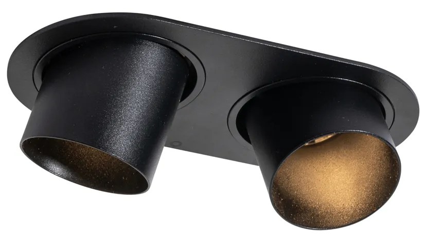 Zástenný bodový reflektor čierny GU10 50 mm 2-svetlo - Installa