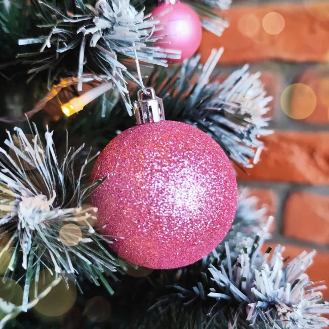 Vianočné gule KL-21X03 ružové (100 ks)