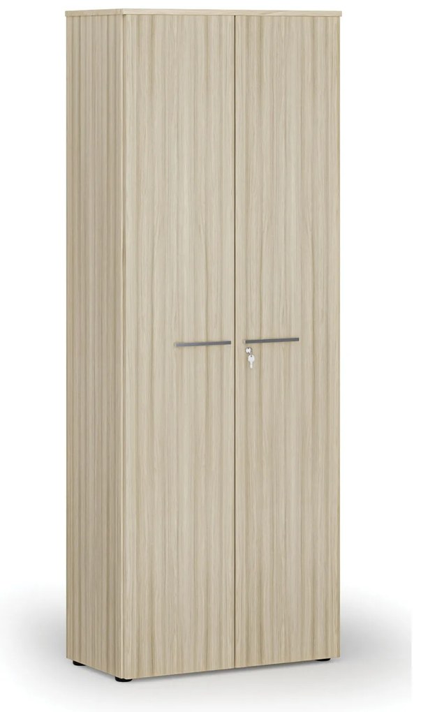 Kancelárska skriňa s dverami PRIMO WOOD, 800 x 420 x 2128 mm, dub prírodný