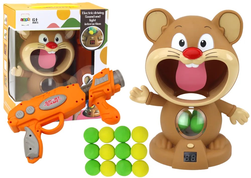 LEAN TOYS Arkádová hra – Strieľanie na škrečka