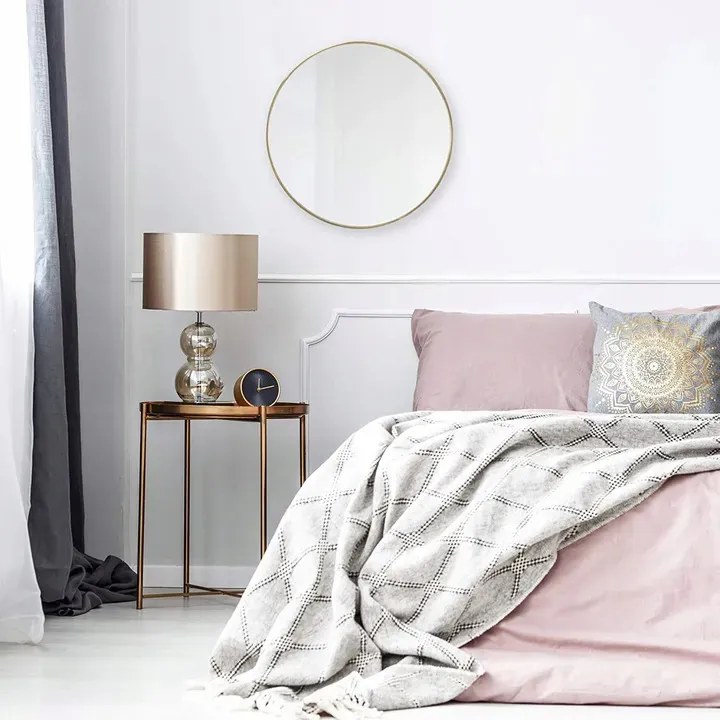 Dekorstudio Zlaté okrúhle zrkadlo 50cm