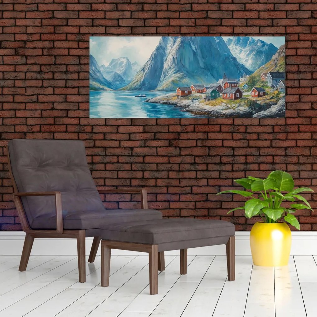 Obraz - Nórska dedinka (120x50 cm)