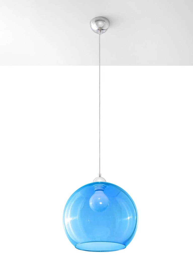 SOLLUX LIGHTING Závesné osvetlenie BALL, 1x E27, 60W, 30cm, guľaté, modré