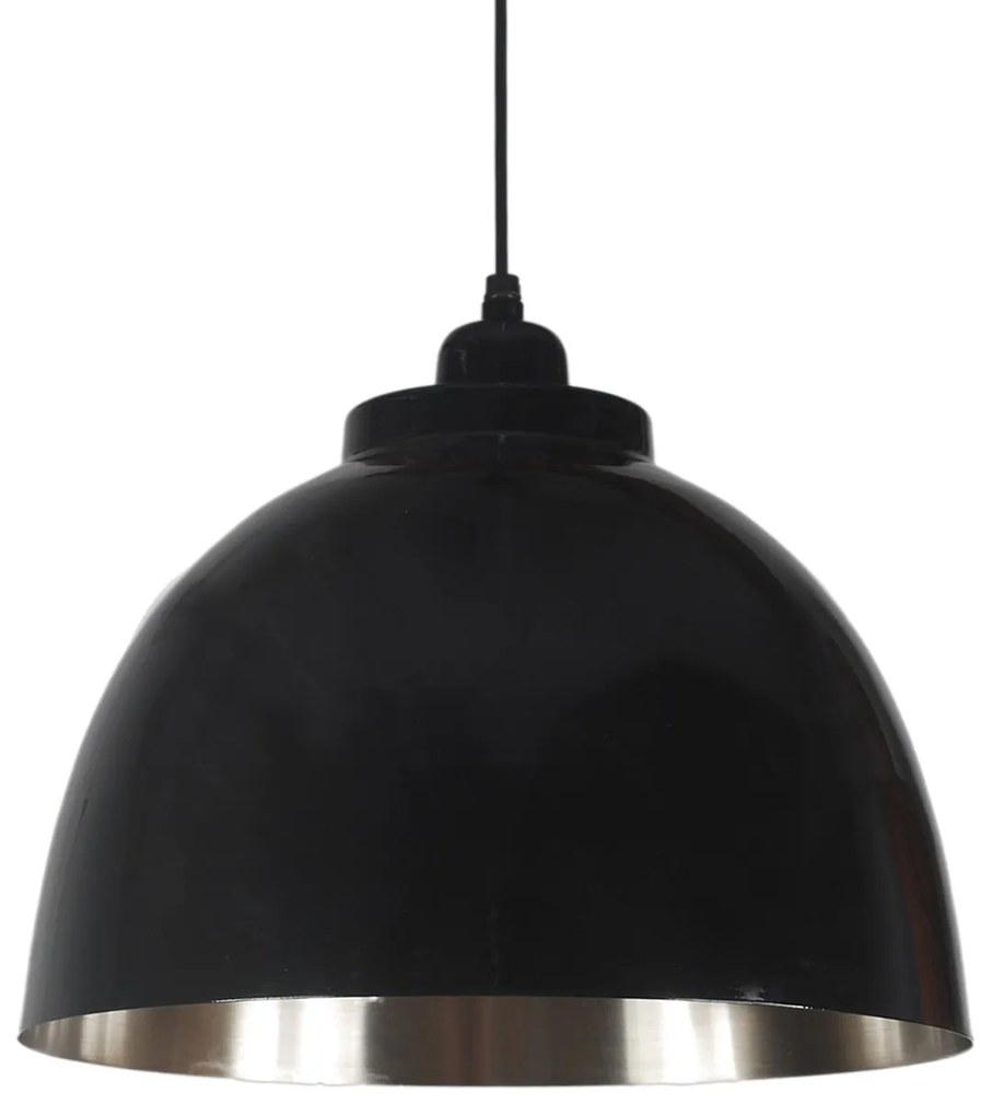 Čierne závesné kovové svetlo Capri - Ø 32*22 cm
