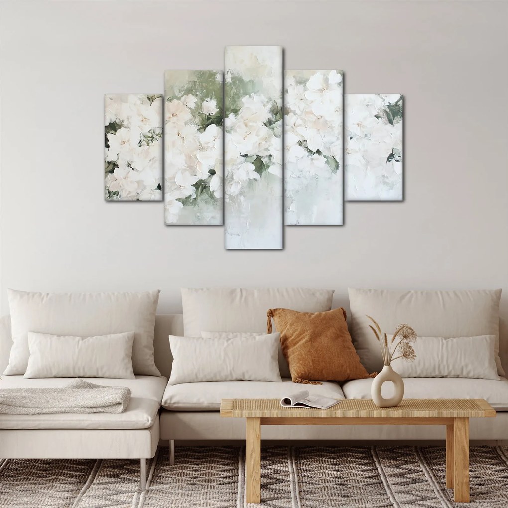 Obraz - Abstrakcia bielych kvetov (150x105 cm)