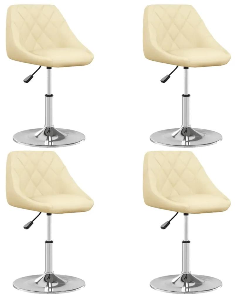 vidaXL Jedálenské stoličky 4 ks krémové umelá koža