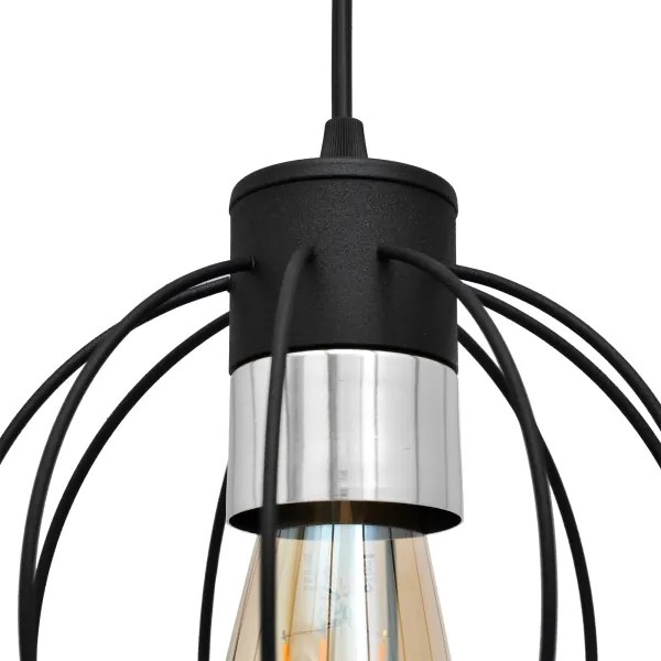 Luster na lanku STARLIGHT 1xE27/15W/230V čierna/strieborná