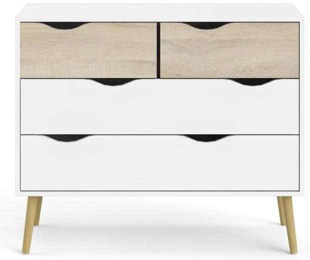 Biela komoda Tvilum Oslo, 99 x 82 cm