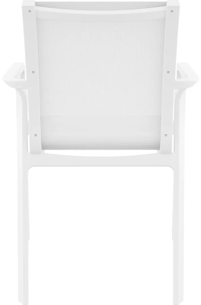 PACIFIC záhradná stolička s podrúčkami white