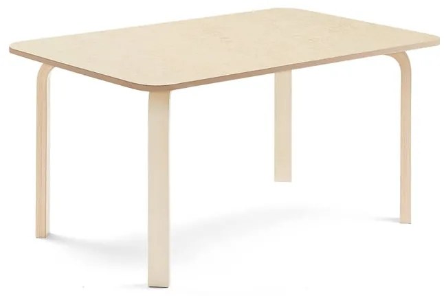 Stôl ELTON, 1200x800x590 mm, linoleum - béžová, breza