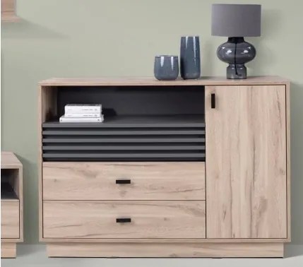 Komoda Ancona, 120 cm, dub estana/antracit%