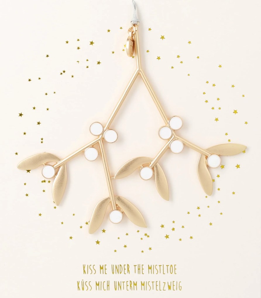 räder Kovová vianočná ozdoba Mistletoe Golden
