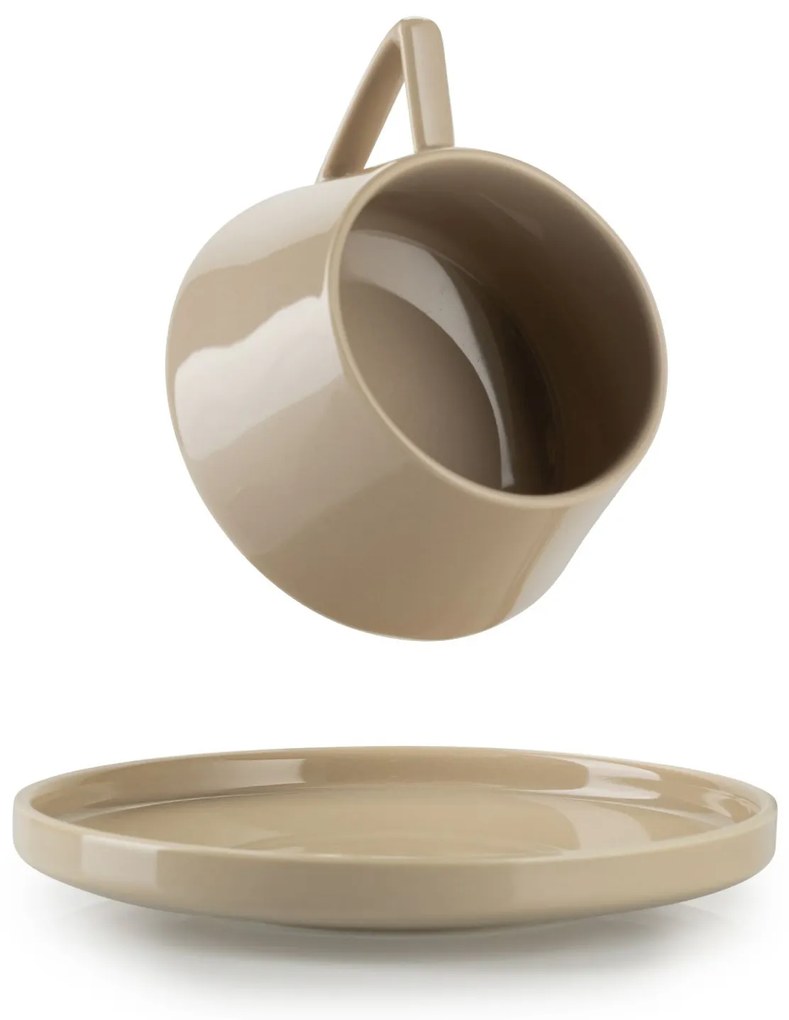 Porcelánová šálka s podšálkou Luna Beige 200 ml