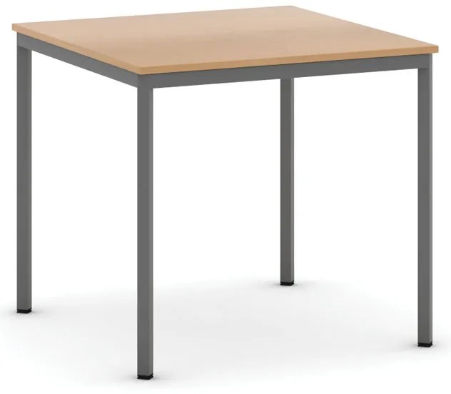 Jedálenský stôl, 80x80 cm, tmavo sivá podnož, buk