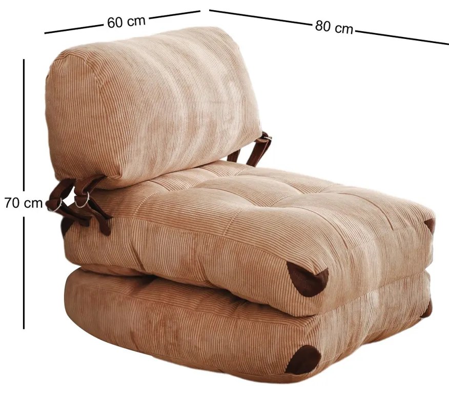 Skladacie kreslo Kadife Camel