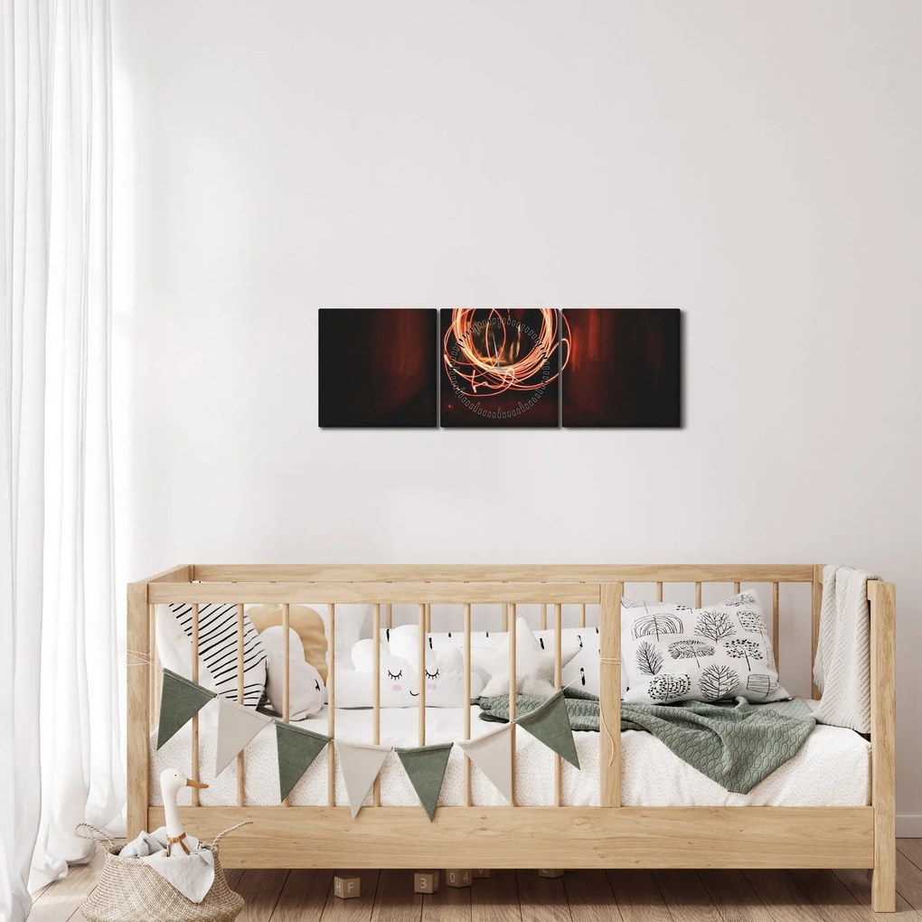 Obraz - čiary v tuneli (s hodinami) (90x30 cm)