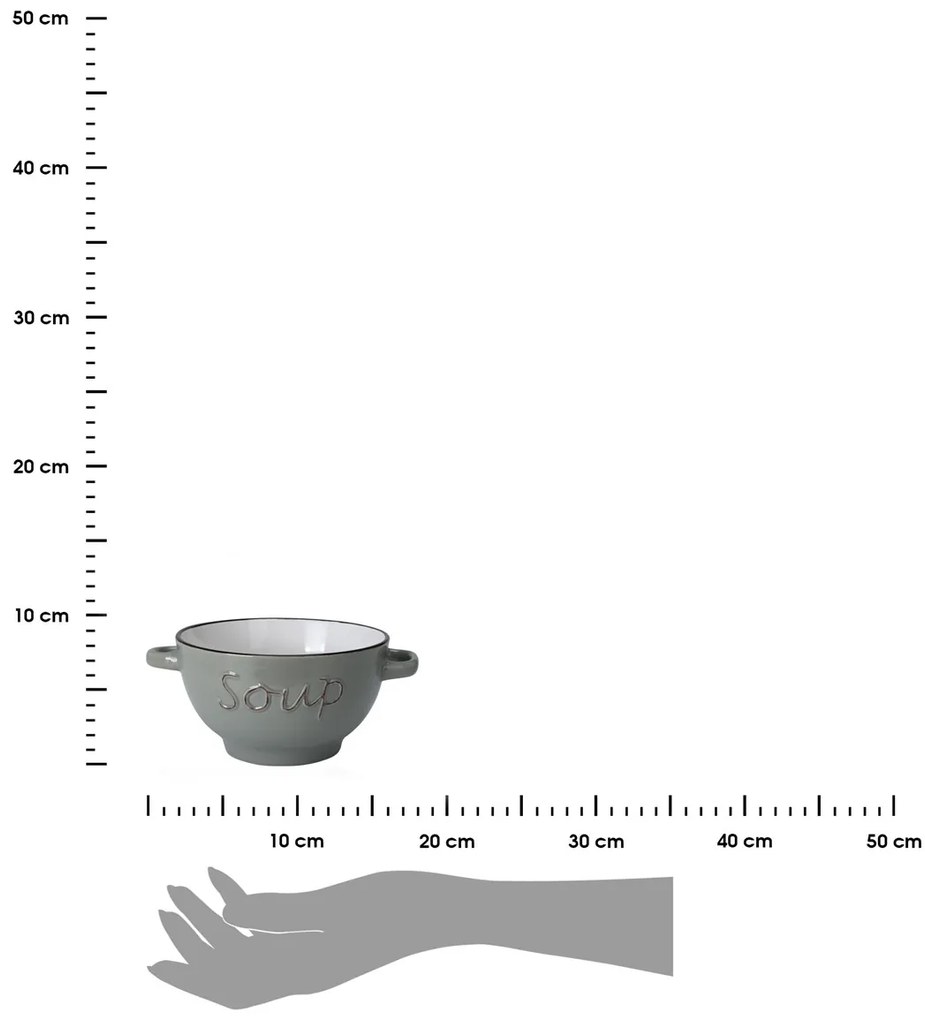 Kameninová miska na polievku Soup 650 ml zelená