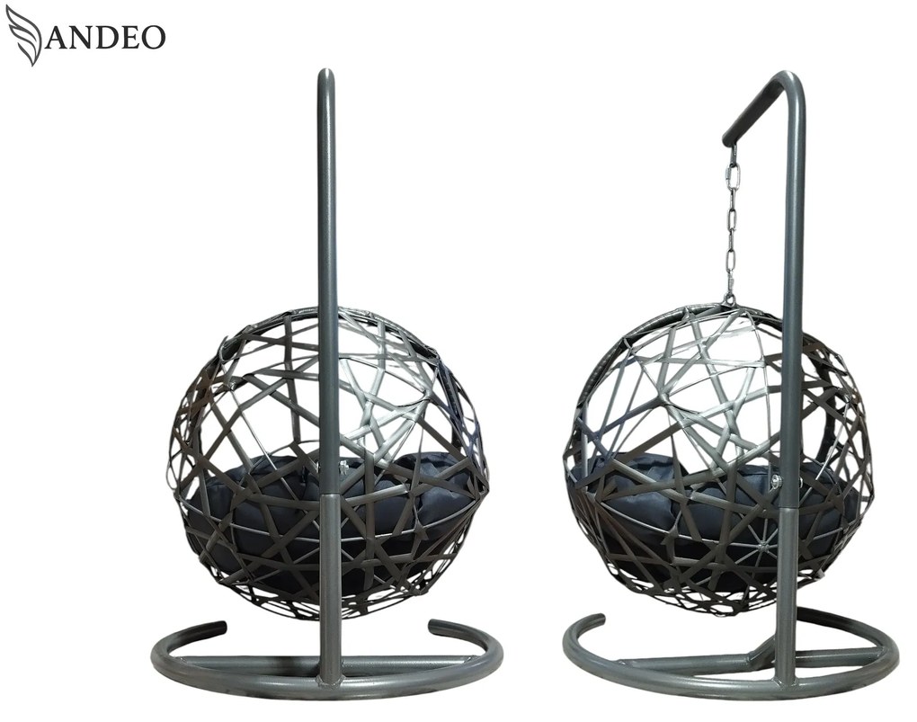 Závesné hojdacie kreslo pre mačky MOON - sivé