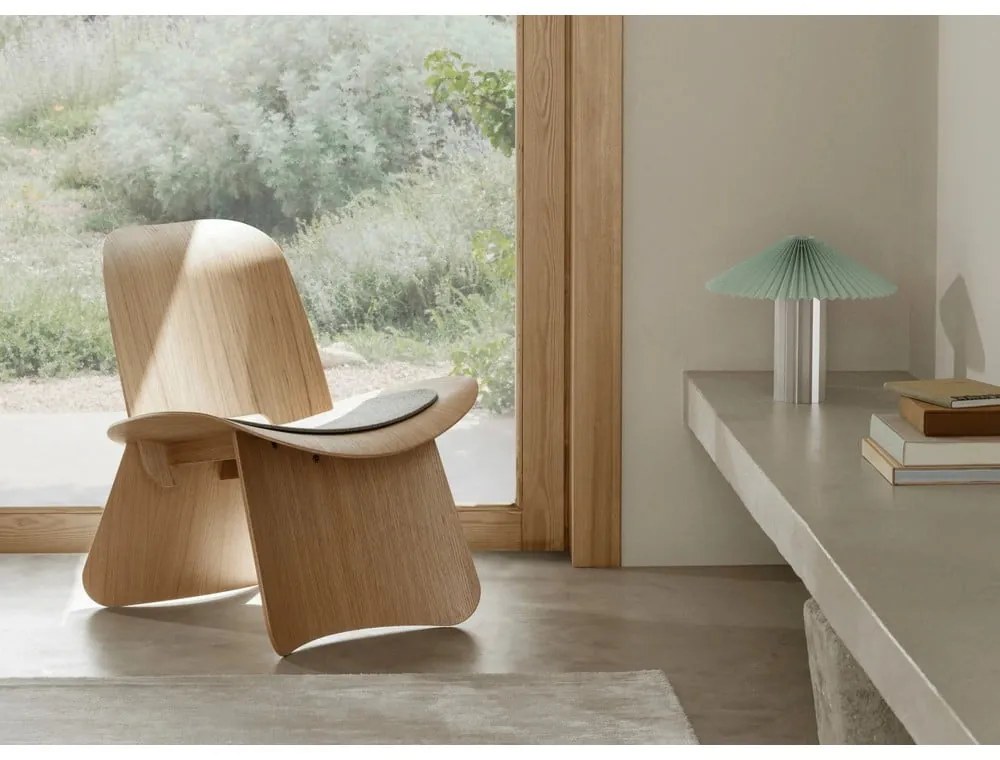 Stolová lampa so stmievačom v striebornej farbe/šalviová zelená s textilným tienidlom (výška 36 cm) Taite – Blomus