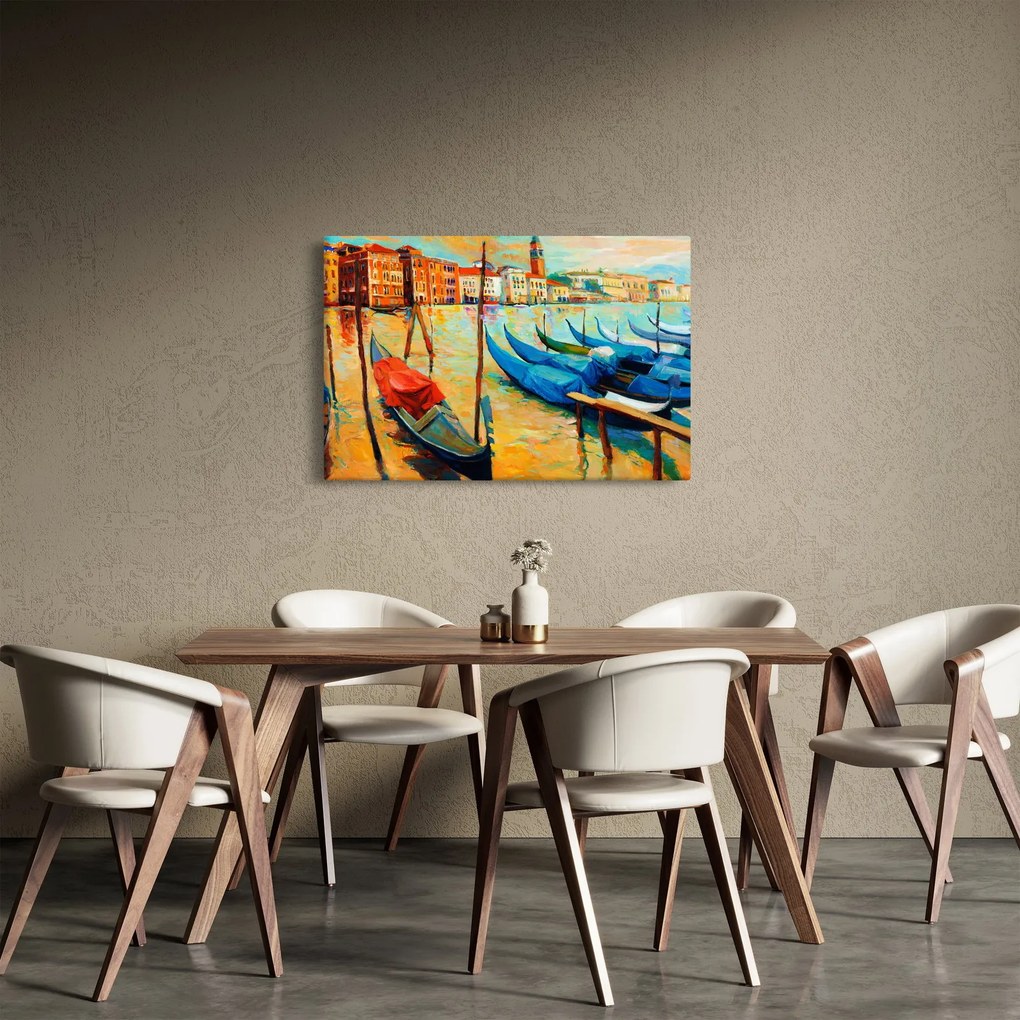 Obraz - Prístav v Benátkach (90x60 cm)