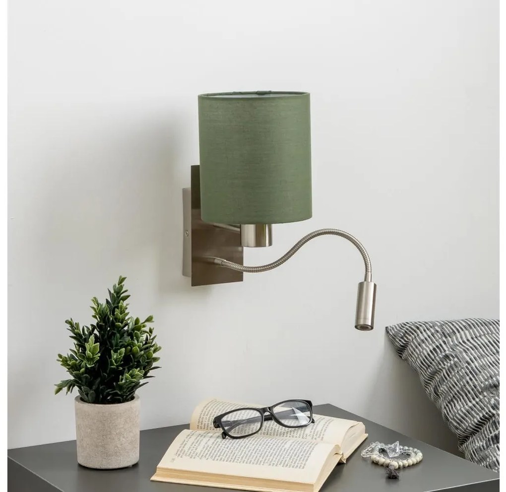 Brilagi - LED Nástenná lampa NUBILA 1xE27/25W/230V + LED/3W chróm/zelená