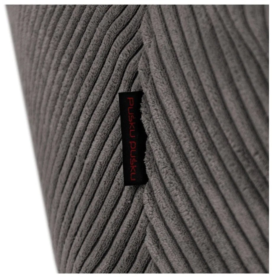 Tmavosivý menčestrový sedací vak Tube – SLOWDOWN