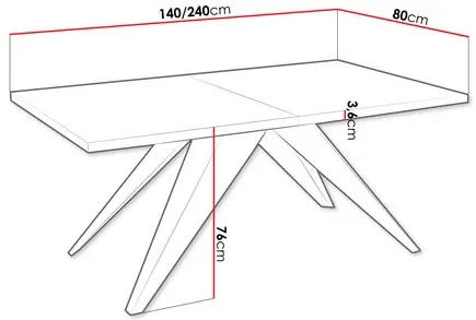 Rozkladací jedálenský stôl Awalean 140 (čierna + mramor bianco) (pre 6-10 osôb). Vlastná spoľahlivá doprava až k Vám domov. 1105360