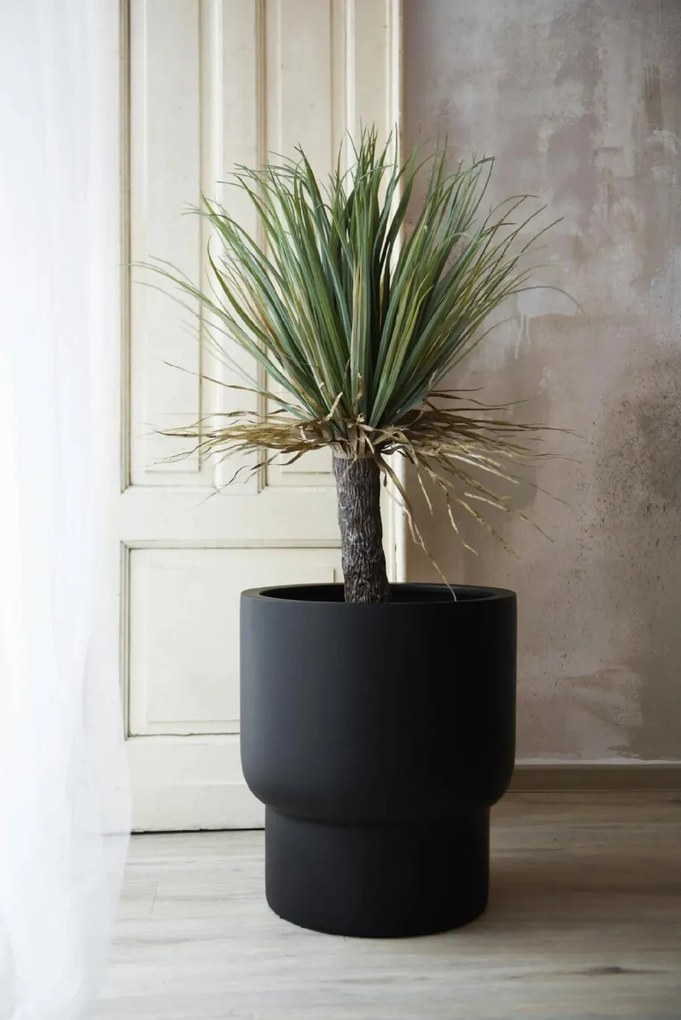Kvetináč LIVELLO, sklolaminát, výška 50 cm, čierny