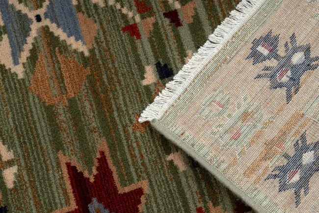 Koberec KESHAN, strapce 6902/53533 zelený / terakota