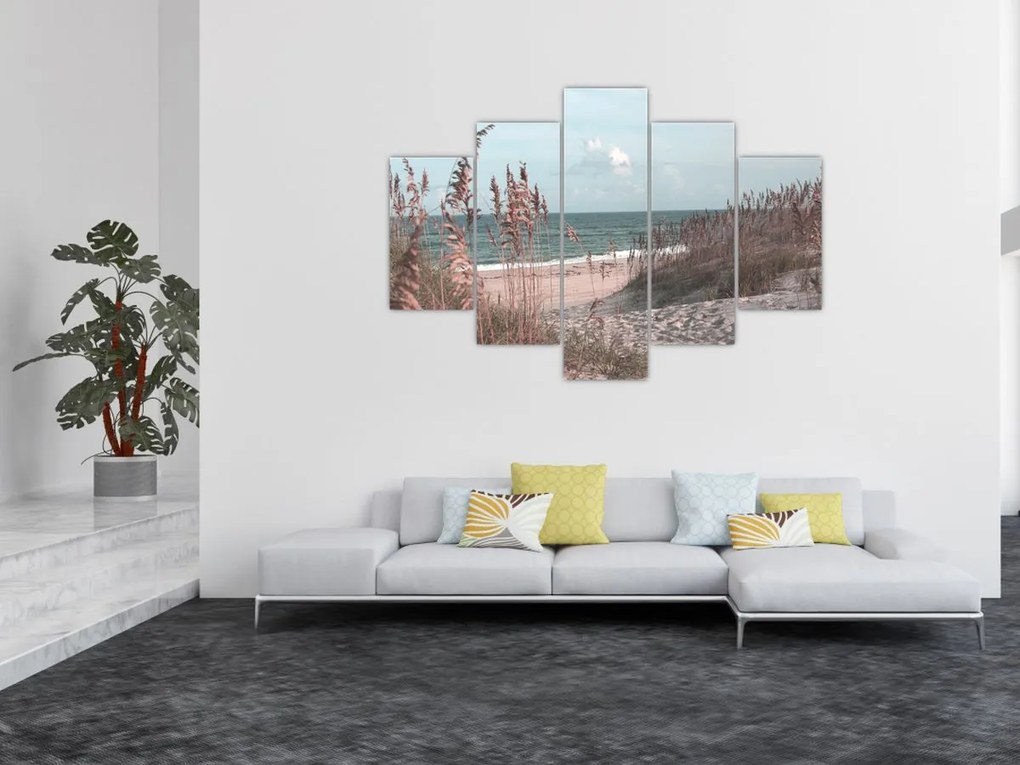 Obraz - Ružová pláž (150x105 cm)