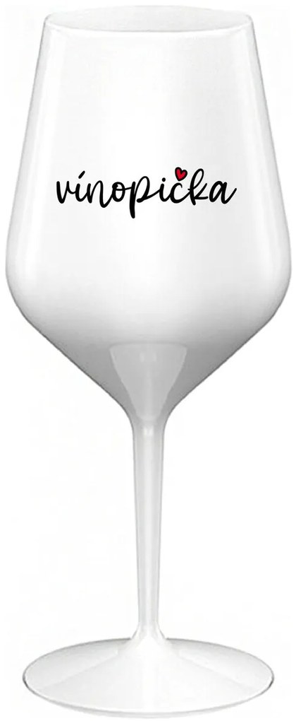 VÍNOPIČKA - biely nerozbitný pohár na víno 470 ml