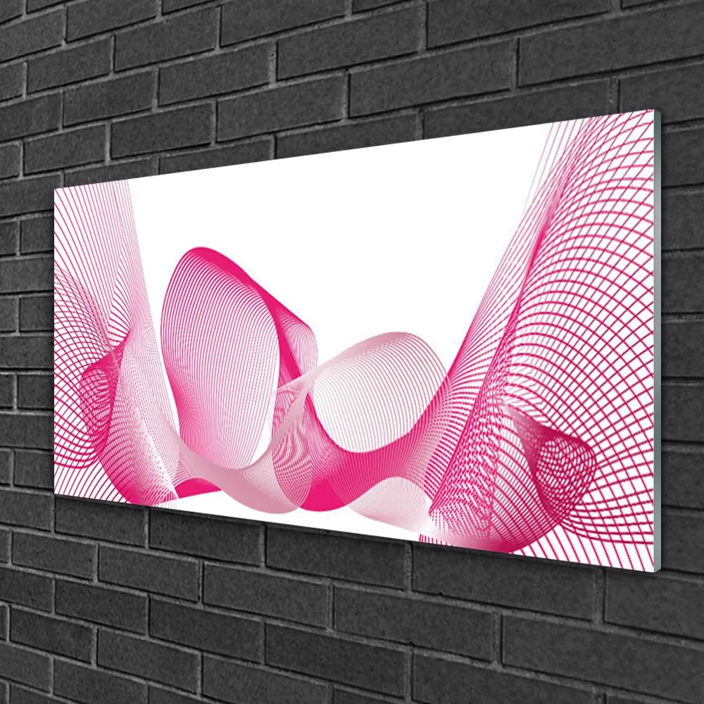 Skleneny obraz Abstrakcia čiary vlny umenie 100x50 cm