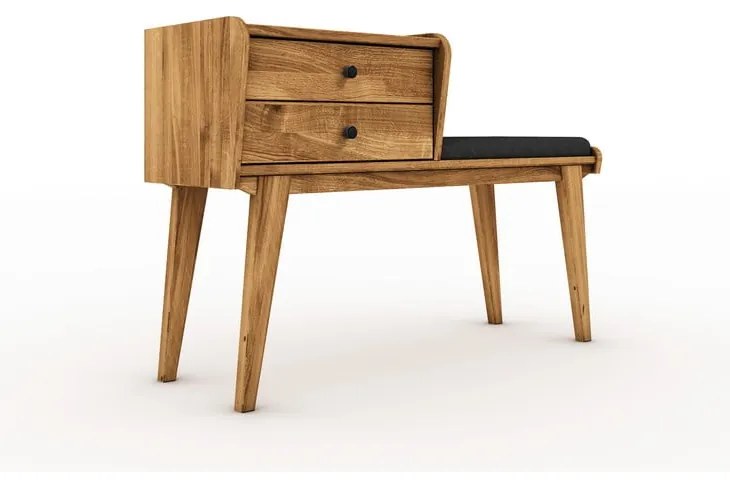Lavica so zásuvkami z dubového dreva so sivým sedákom Retro - The Beds