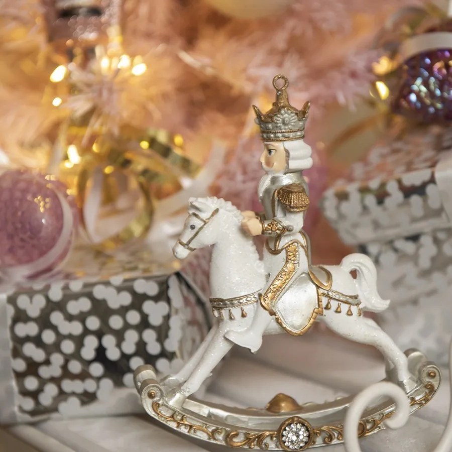 Dekorácia luskáčik na hojdacom koni - 13*5*15 cm