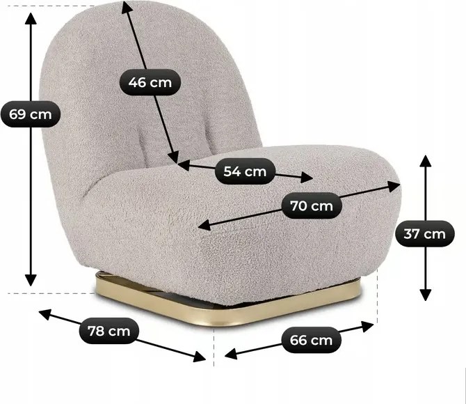 Vintino Dizajnové otočné kreslo ALDERO - sivé