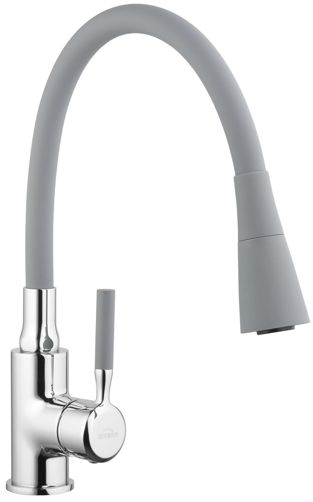 Invena Hula, vysoká drezová batéria 2-funkčná, šedá-chrómová, INV-BZ-85-L05-L