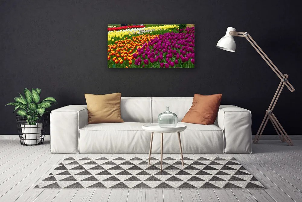 Obraz na plátne Tulipány kvety 125x50 cm