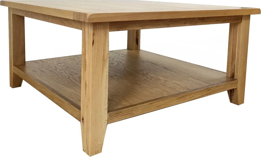 Konferenčný stolík s poličkou z masívu 100x100x50cm