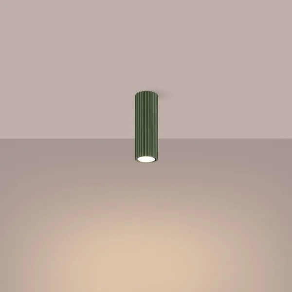 Sollux SL.1607 - Bodové svietidlo KARBON 1xGU10/10W/230V 20 cm zelená