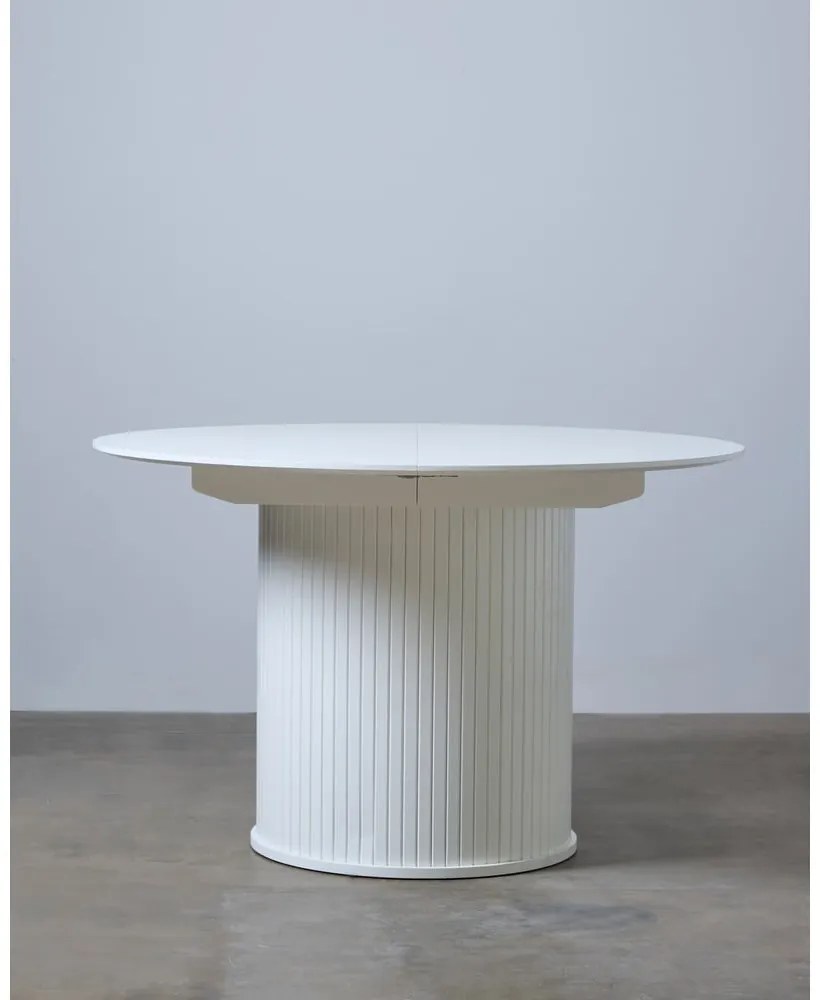 Okrúhly rozkladací jedálenský stôl s prídavnou doskou ø 120 cm Nola – Unique Furniture