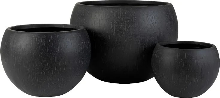 Set 3ks čiernych kvetináčov Clay - Ø 55 * 39 cm