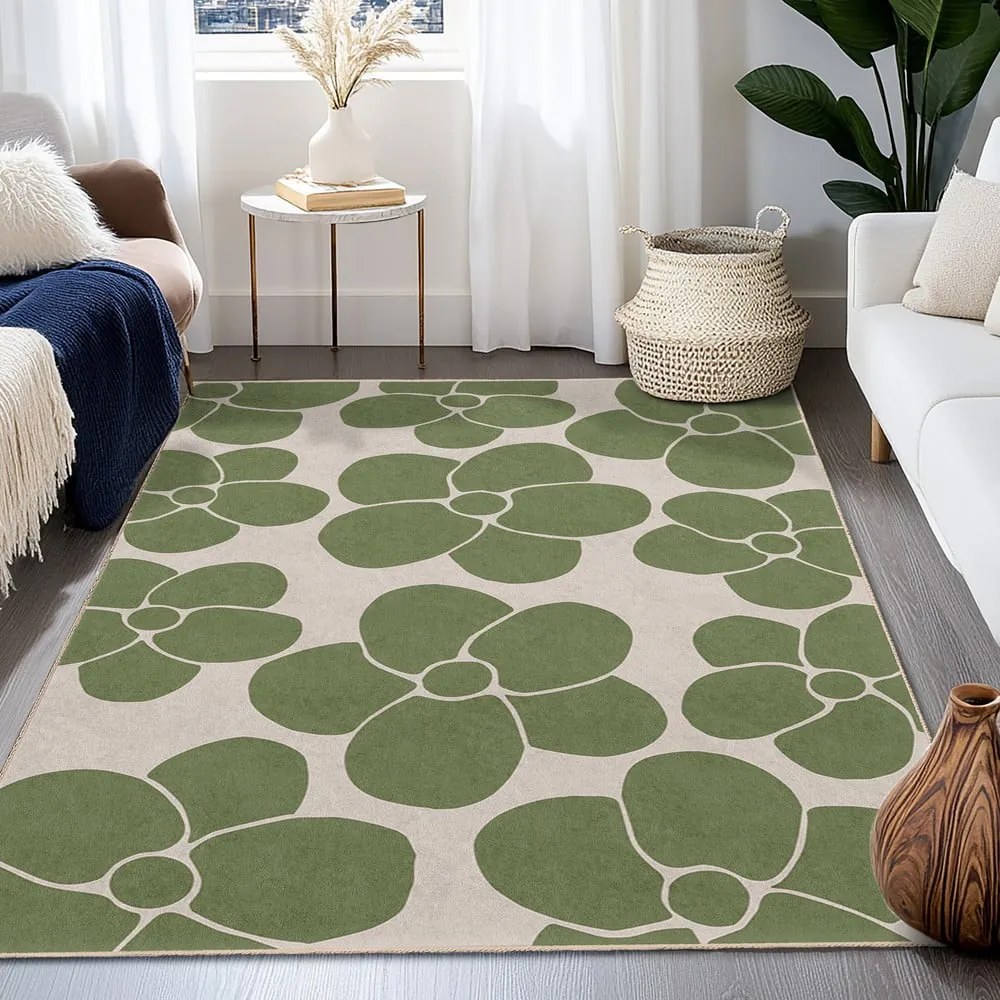 Zelený prateľný behúň 80x200 cm Green Meadow – Mila Home