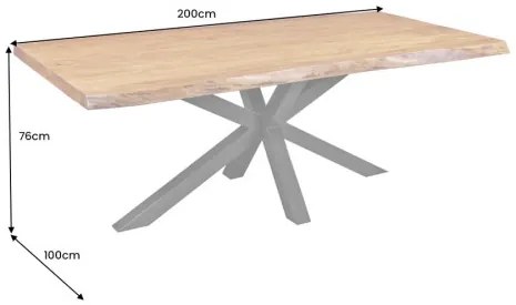 Jedálenský stôl Mammut 43785 200x100cm Masív drevo Acacia - Komfort-nábytok