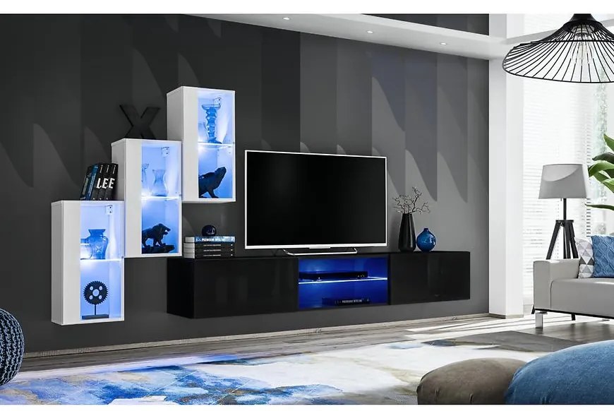 Obývacia Stena Switch Xxii  Biely/Čierna