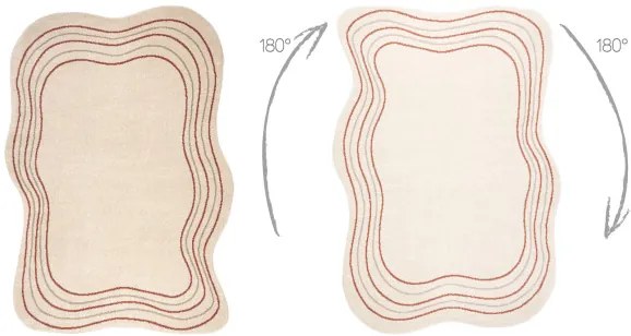 Koberec FUSION Shape 5707 krémový / tehlový